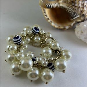 Faux pearl nautical bracelet- fashion jewelry